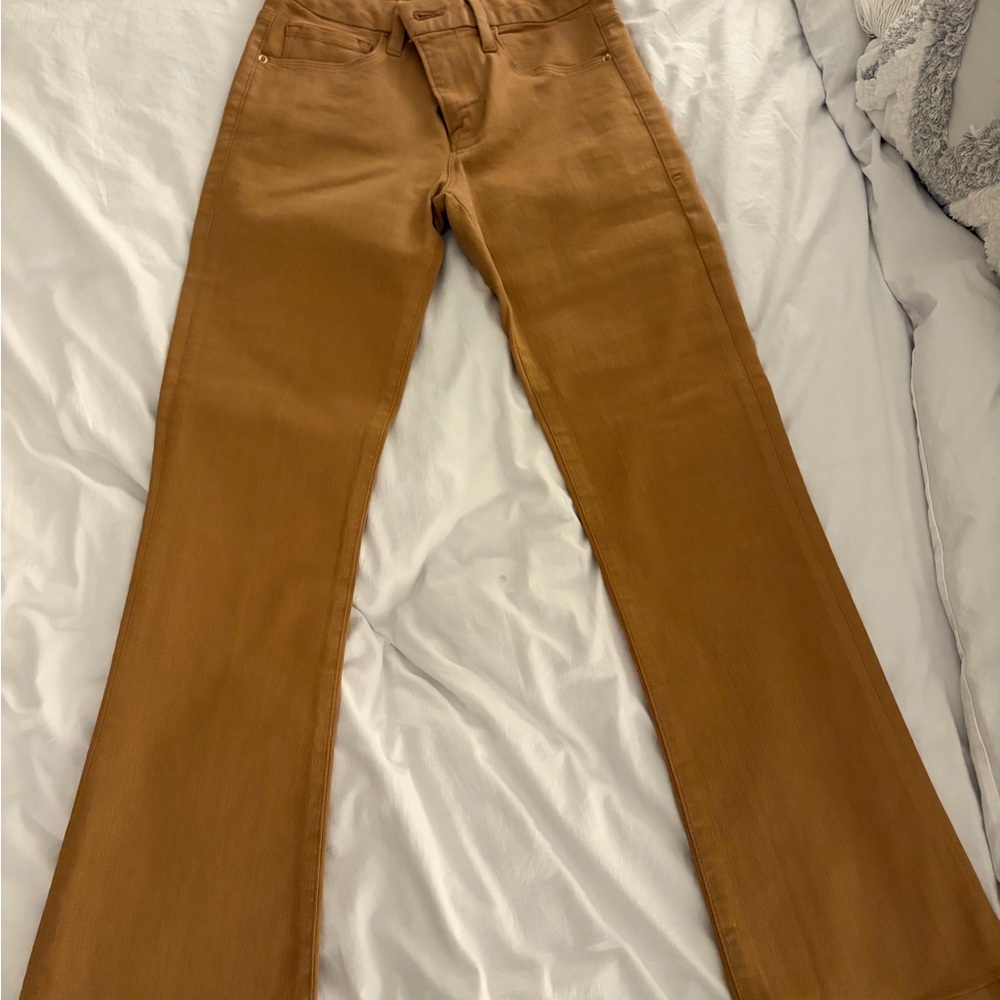Frame Denim Women's Brown Le Crop Mini Boot Cut Jeans